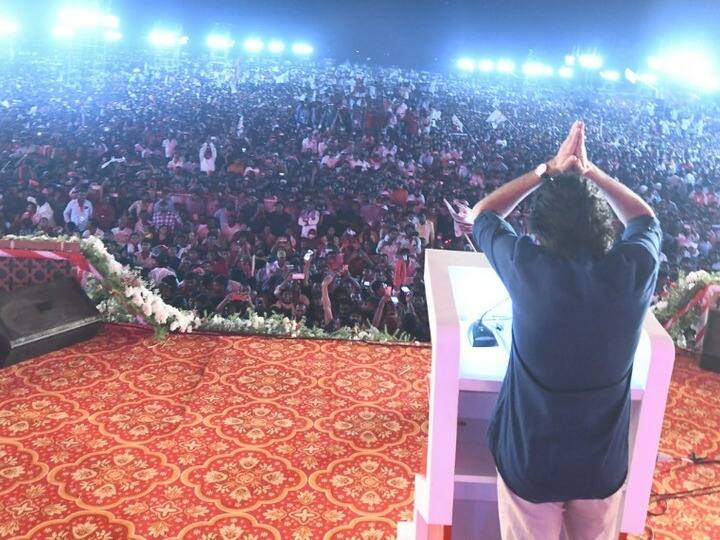Jana Sena Party Cheif Pawan Kalyan's Speech on the occasion of the party’s formation day at Ippatam village in Mangalagiri. (Image:ABP Desam)