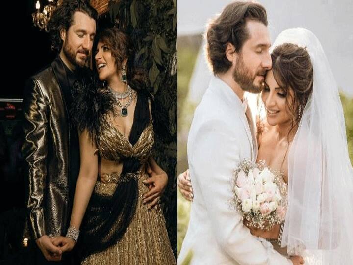 Shama Sikander Ties The Knot With Milliron and shared her white wedding photos on instagram शादी के बंधन में बंधी शमा सिकंदर, शेयर की पति जेम्स मिलिरॉन संग व्हाइट वेडिंग की रोमांटिक तस्वीरें