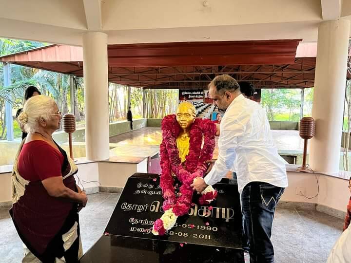 perarivalan tribute at sengkodi makkal mandram kanchipuram செங்கொடி எனக்கு மற்றொரு தாய்... ஜாமீனில் வெளியே வந்த பேரறிவாளன் புகழாரம்