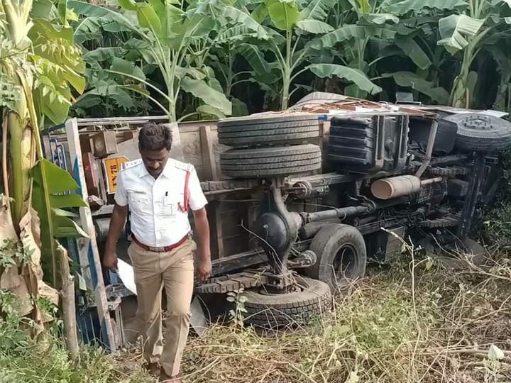 கரூர் - திருச்சி தேசிய நெடுஞ்சாலையில் லாரி நேருக்கு நேர் மோதல்.. லாரி ஓட்டுநர் உயிரிழப்பு..