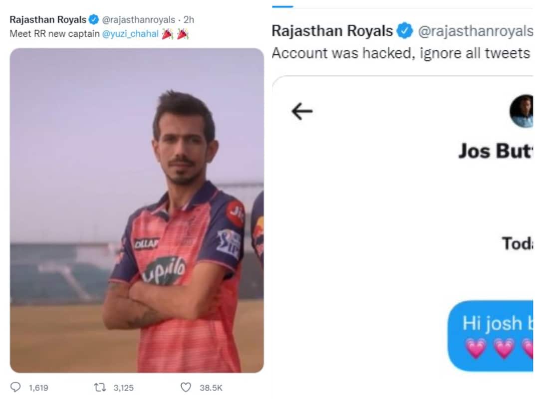 IPL 2022: Rajasthan Royals Twitter Account Hacked, Yuzi Chahal Named New 'Captain' IPL 2022: Rajasthan Royals Twitter Account Hacked, Yuzi Chahal Named New 'Captain'