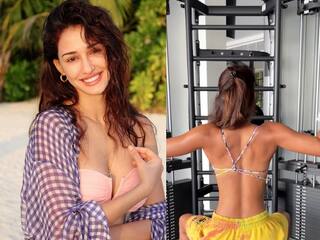 Bollywood Actress Disha patani gym workout video on instagram page Disha patani video : முதுகில் கட்டு கட்டாக கட்ஸ்: ஜிம்மில் வெறிக்கொண்ட வேங்கையாக மாறிய தோனி பட நடிகை!