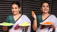 Jalsa: পোলকা ডট শাড়ি, হাতে আবির, 'জলসা'-র প্রচারে রঙিন বিদ্যা