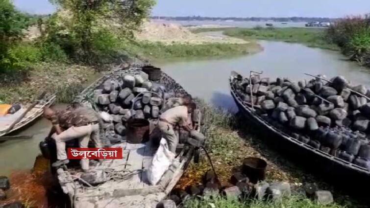 Howrah Uluberia Police seizes hooch while being attacked during mission Howrah News: মুহুর্মুহু ইট-বোমাবৃষ্টি, উলুবেড়িয়ায় চোলাই অভিযান ঘিরে ধুন্ধুমার, নদীপথে চম্পট দিল অভিযুক্তরা