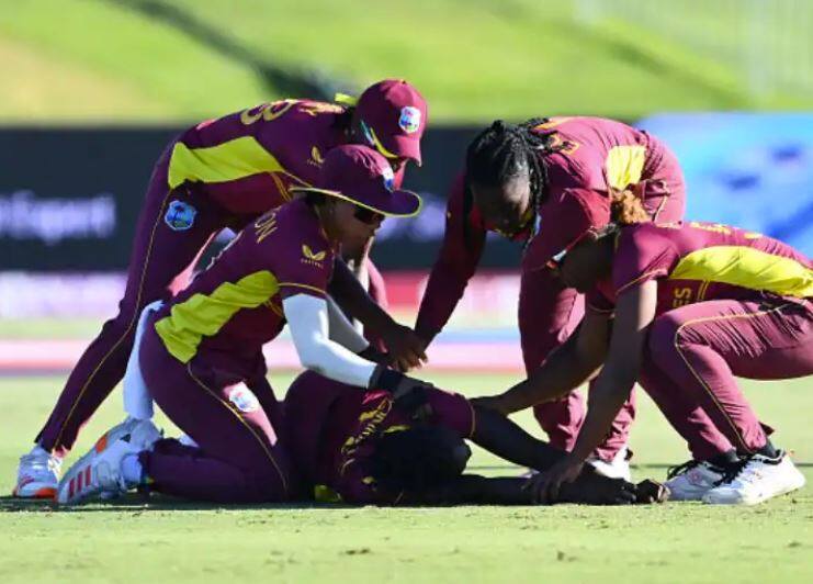 Womens World Cup 2022, Accident during the match! The West Indies player suddenly fell on the ground Women's World Cup 2022: ਮੈਚ ਦੌਰਾਨ ਹਾਦਸਾ! ਵੈਸਟਇੰਡੀਜ਼ ਦੀ ਖਿਡਾਰਨ ਅਚਾਨਕ ਮੈਦਾਨ 'ਤੇ ਡਿੱਗੀ