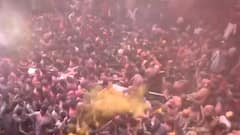 Visuals of Holi celebrations from Mathura will immerse you in festive mood