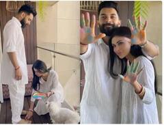 ਮੌਨੀ ਰਾਏ ਨੇ ਵਿਆਹ ਤੋਂ ਬਾਅਦ ਇੰਝ ਮਨਾਈ ਆਪਣੀ ਪਹਿਲੀ ਹੋਲੀ , ਪਤੀ ਦੇ ਪੈਰ ਛੂਹ ਕੇ ਲਿਆ ਆਸ਼ੀਰਵਾਦ