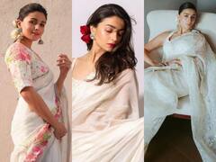 होली पर व्हाइट पहनने का है क्रेज, तो आलिया भट्ट के इन एथनिक साड़ी लुक से ले सकती हैं इंस्पिरेशन
