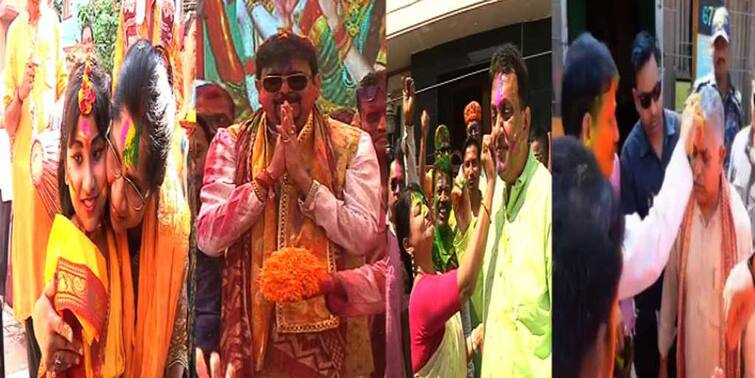 Dol Purnima 2022 Politicians holi celebration in various places Dol Purnima 2022: রঙের উৎসবে সামিল রাজনীতিবিদরাও, দোলে মাতলেন শশী, সুজিত, দিলীপ