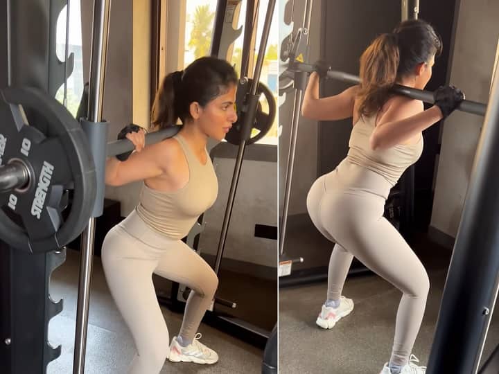 Iswarya Menon new workout video is going viral Watch Video: அவ்வளவு வெய்ட்டும் எனக்கு அசால்ட்தான்... தீயாய் வொர்க் அவுட் செய்யும் ஐஸ்வர்யா மேனன்!