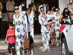 बच्चों के साथ हॉलीडे मनाकर मालदीव से लौटीं करीना कपूर, कैमरों को हैरत भरी नजरों से देखते रहे नन्हें जेह