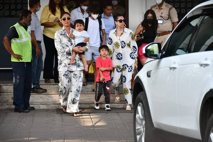 एयरपोर्ट पर करीना कपूर काफी कैजुअल लुक में दिखीं. पाजामा सूट में करीना काफी स्टाइलिश लग रही थीं. अपने लुक को उन्होंने येलो फ्रेम ग्लासेस से कम्प्लीट किया.