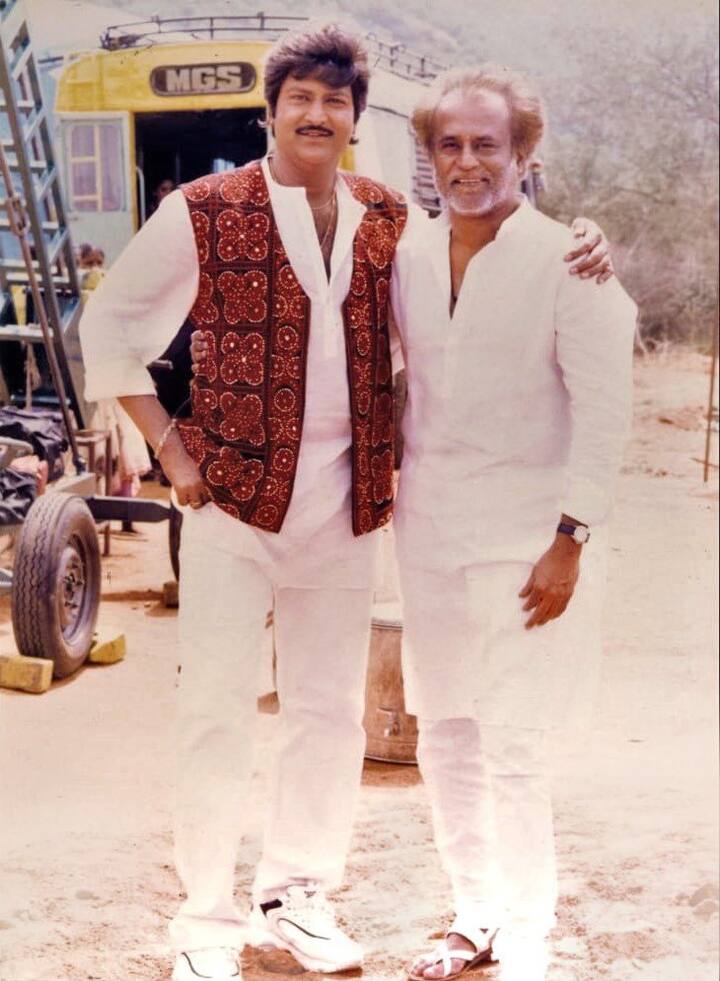 రజినీతో ఒకప్పుడు.. - Image Credit: Mohan Babu/Twitter
