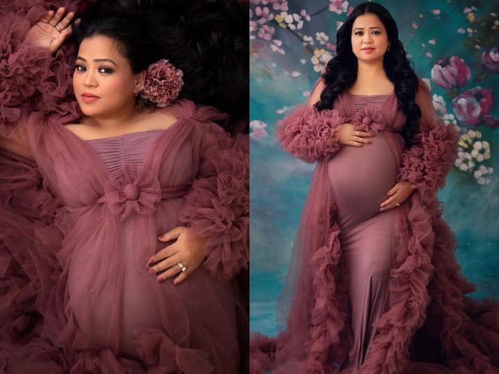 Bharti Singh wears 12 thousand rupees dress for her maternity photoshoot comedian gets praises on internet भारती सिंह ने मैटरनिटी फोटोशूट के लिए पहना हजारों का गाउन, कॉमेडियन की ड्रेस की कीमत उड़ा देगी होश!