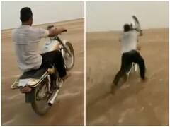 बाइक पर स्टंट करना शख्स को पड़ा भारी, चंद सेकेंड में निकल जाती जान