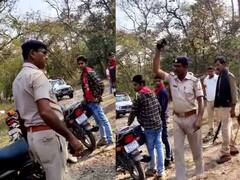 Social Media Viral: बिहार के बेतिया में चालान मांगने पर भड़क उठा दारोगा, युवक को देने लगा भद्दी-भद्दी गालियां, वीडियो देखें