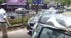 Jubilee Hills Traffic Police : Traffic Cops Remove Jr NTR's Car Black Film Tint| ABP Desam