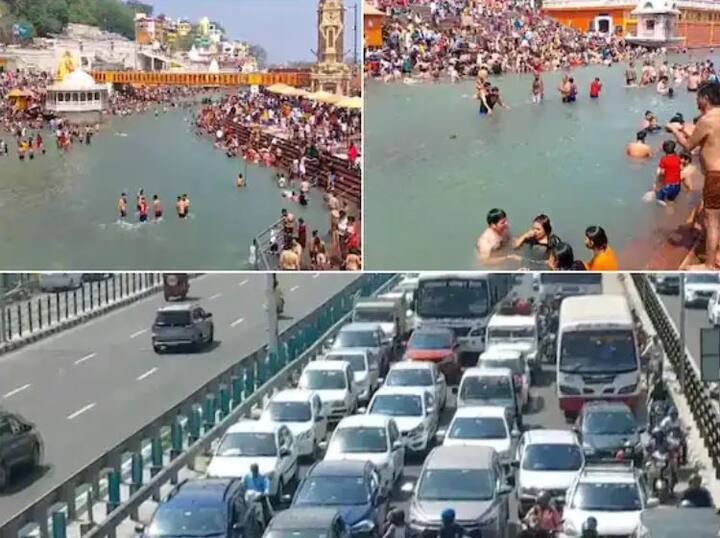 ਹਰਿਦੁਆਰ: ਇਸ ਵਾਰ ਮਾਰਚ ਦੇ ਮਹੀਨੇ 'ਚ ਹੀ ਸਖ਼ਤ ਗਰਮੀ ਪੈ ਰਹੀ ਹੈ। ਭਾਰਤੀ ਮੌਸਮ ਵਿਭਾਗ ਨੇ ਵੀ ਸੰਭਾਵਨਾ ਜਤਾਈ ਹੈ ਕਿ ਇਸ ਸਾਲ ਗਰਮੀ ਸਾਰੇ ਰਿਕਾਰਡ ਤੋੜ ਦੇਵੇਗੀ। ਇਸ ਦੇ ਨਾਲ ਹੀ ਭਿਆਨਕ ਗਰਮੀ ਤੋਂ ਬਚਣ ਲਈ ਲੋਕਾਂ ਨੇ ਹੁਣ ਪਹਾੜਾਂ ਵੱਲ ਜਾਣਾ ਸ਼ੁਰੂ ਕਰ ਦਿੱਤਾ ਹੈ। ਹਰਿਦੁਆਰ (Haridwar) ਦੀ ਹਰਿ ਕੀ ਪੌੜੀ ਵਿਖੇ ਸ਼ਨੀਵਾਰ ਨੂੰ ਵੱਡੀ ਗਿਣਤੀ ਵਿਚ ਸੈਲਾਨੀ ਇਕੱਠੇ ਹੋਏ। ਦੇਸ਼ ਭਰ ਤੋਂ ਆਏ ਸੈਲਾਨੀਆਂ ਦੀ ਭੀੜ ਕਾਰਨ ਟ੍ਰੈਫਿਕ ਵਿਵਸਥਾ ਵੀ ਵਿਗੜ ਗਈ। ਕਈ ਥਾਵਾਂ 'ਤੇ ਜਾਮ ਲੱਗ ਗਿਆ। ਇਸ ਦੌਰਾਨ ਪੁਲੀਸ ਨੂੰ ਟ੍ਰੈਫਿਕ ਪ੍ਰਬੰਧਾਂ ਵਿੱਚ ਭਾਰੀ ਦਿੱਕਤ ਦਾ ਸਾਹਮਣਾ ਕਰਨਾ ਪਿਆ।