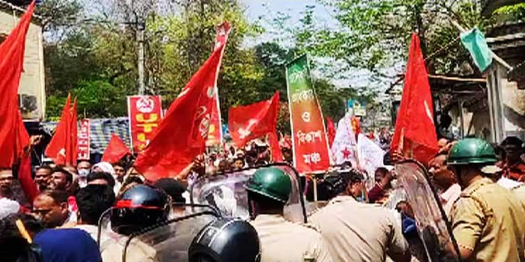 Bankura, Left workers and police scuffles during rally, allegations of lathi charge against police Bankura News: মিছিল ঘিরে তুলকালাম, বামকর্মী-পুলিশ সংঘর্ষে ধুন্ধুমার বাঁকুড়া