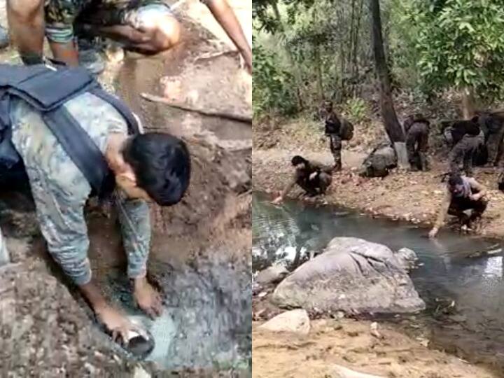 Bastar Jawans on Naxal front in Bastar have to struggle for water during the summer season ANN Bastar: नक्सल मोर्चे पर तैनात जवानों के लिए गर्मी में पीने का पानी बड़ी चुनौती, जंगल में ऐसे करते हैं इंतजाम
