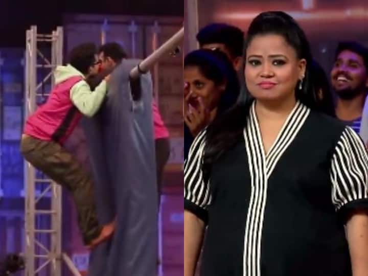 Karan patel Give Rose to Bharti Singh Husband Harsh Limbachiyaa Bharti Felt Shy भारती सिंह को हर्ष पर आई शर्म, 'द खतरा खतरा शो' में पति ने की शर्मसार कर देने वाली हरकत!