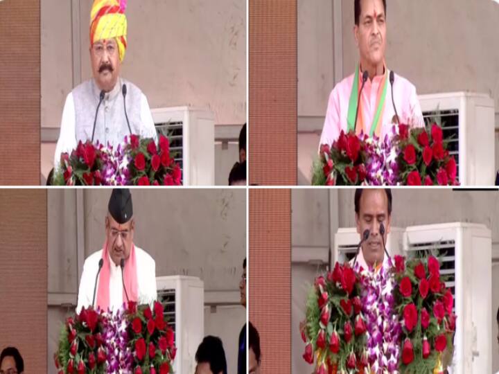 पुष्कर सिंह धामी के बाद सतपाल महाराज ने मंत्री पद की शपथ ली. सतपाल महाराज के अलावा धन सिंह रावत, गणेश जोशी, रेखा आर्य, सुबोध उनियाल, सौरव बहुगुणा, प्रेमचंद अग्रवाल और चंदन राम दास को भी राज्यपाल लेफ्टिनेंट जनरल गुरमीत सिंह (रि) ने पद और गोपनीयता की शपथ दिलाई.