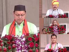 Uttarakhand Cabinet 2022: दूसरी बार मुख्यमंत्री बने पुष्कर सिंह धामी, इन 8 चेहरों को भी मिली मंत्रिमंडल में जगह, देखें तस्वीरें