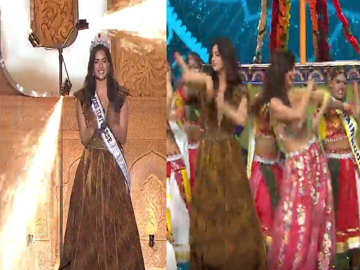 Miss Universe Harnaaz Kaur Sandhu grand entry at India's Got Talent with dance, Watch video here रियलिटी शो के मंच पर यूनिवर्स सुंदरी हरनाज़ सिंधू की धमाकेदार एंट्री, कंटेस्टेंट संग डांस कर लगाई स्टेज पर आग !