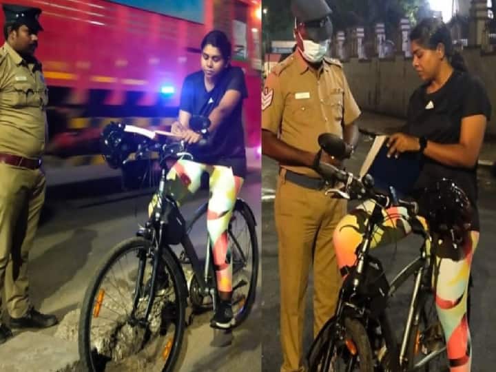 Chennai North Zone Deputy Commissioner Ramya Bharathi IPS night rounds with cycle goes viral in Social media Ramya Bharathi IPS: இரவு நேரத்தில் சைக்கிளில் ரோந்து.. அசர வைக்கும் ஐபிஎஸ் அதிகாரி ரம்யா பாரதி..
