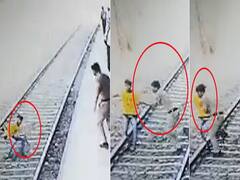 Watch Video: சினிமாவை மிஞ்சும் திக் திக் காட்சி! தண்டவாளத்தில் குதித்த இளைஞர்! உயிரைப் பணயம் வைத்த காவலர்!