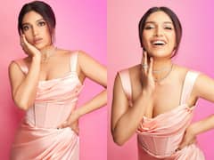 In PICS: Bhumi Pednekar Glistens In A Pink Satin Dress