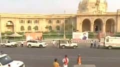 Yogi Cabinet 2.0: Visuals of VVIPs convoy reaching at BJP office in Lucknow | Ground Report