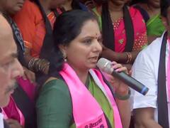 IN PICS | TRS Leaders Stage Protests Against Hike In Fuel, LPG Prices