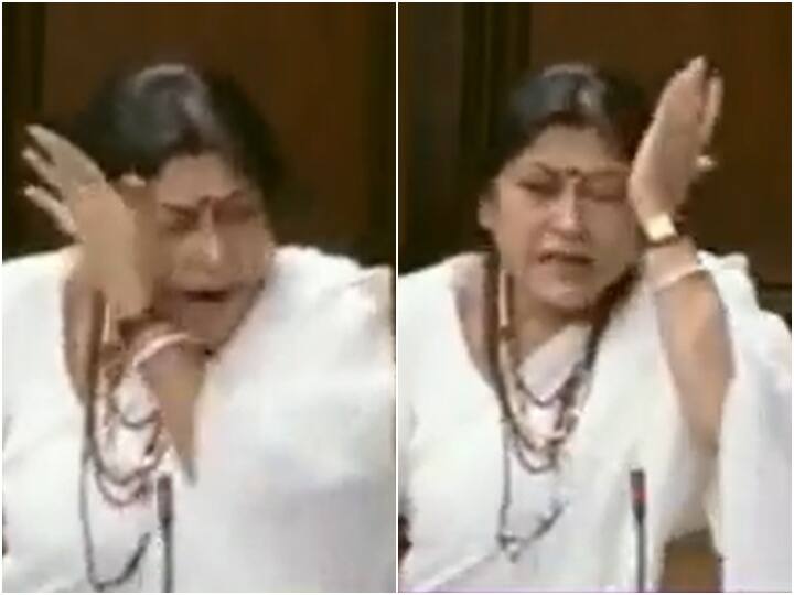 BJP MP Roopa Ganguly breaks down in parliament over Bengal birbhu violence case watch video Birbhum Violence: సభలో కన్నీరు పెట్టిన మహిళా ఎంపీ- జీవించే హక్కు లేదా అంటూ ఆవేదన