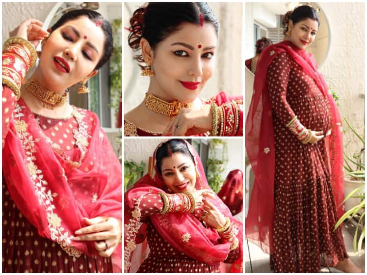 Gurmeet Choudhary Pregnant Wife Debina Bonnerjee Traditional Bengali Baby Shower Pics Mom-To-Be Debina Bonnerjee Flaunts Pregnancy Glow In Traditional Bengali Look At Her Baby Shower- See Pics