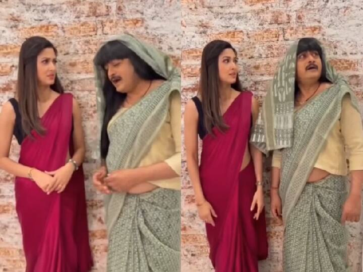 Bhabi Ji Ghar Par Hai Fame Rohitashv Gour aka Tiwari and Anita Bhabhi aka Vidisha Srivastava latest video will make you laugh 'अनीता भाभी' के इश्क में ये क्या से क्या बन गए 'तिवारी जी', वीडियो देखकर हो जाएंगे हैरान!