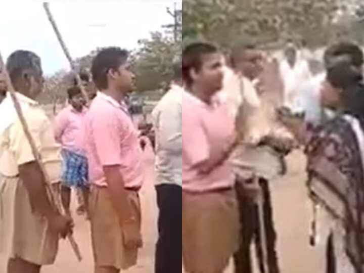 There is no place for religion said the public who chased away the RSS organizers in Vadalur 