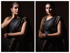 ना कजरे की धार, ना मोतियों के हार, ना कोई किया श्रृंगार...फिर भी ब्लैक साड़ी में अप्सरा सी खूबसूरत लगीं सपना चौधरी