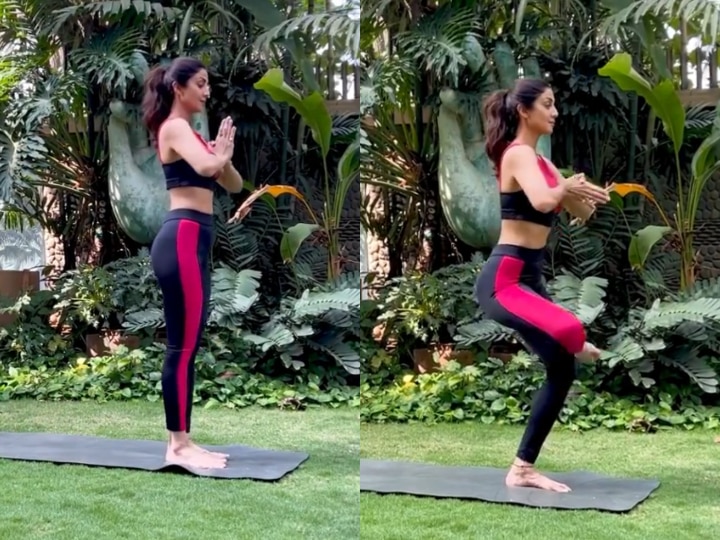 Shilpa Shetty shows Yoga for Lower Back Pain while Carrying Baby