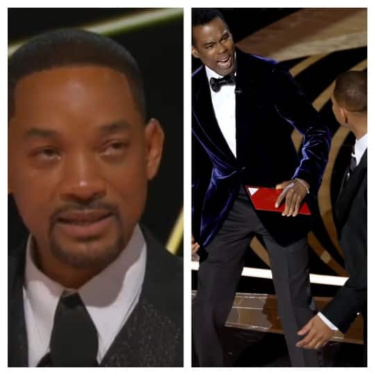 Oscars 2022: Emotional Will Smith Apologizes After Chris Rock Altercation Oscars 2022: தொகுப்பாளர் கிரிஸ் ராக்கை அறைந்த விவகாரம்: ஆஸ்கர் குழுவினரிடம் மன்னிப்பு கேட்ட வில் ஸ்மித்