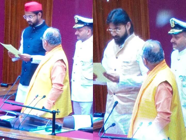 Uttar Pradesh Assembly Abdullah Azam Khan and Abbas Ansari, sons of SP leader Azam Khan and Mukhtar Ansari respectively, take oath as MLAs UP Assembly News: यूपी विधानसभा में शोएब अंसारी और अब्बास अंसारी ने ली विधायक के रूप में शपथ