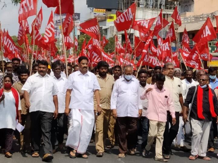2nd day of trade union strike - Public suffering in Pondicherry தொழிற்சங்கங்களின் 2ஆம் நாள் வேலை நிறுத்த போராட்டம் - புதுச்சேரியில் பொதுமக்கள் அவதி