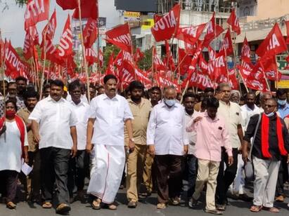 2nd day of trade union strike - Public suffering in Pondicherry தொழிற்சங்கங்களின் 2ஆம் நாள் வேலை நிறுத்த போராட்டம் - புதுச்சேரியில் பொதுமக்கள் அவதி