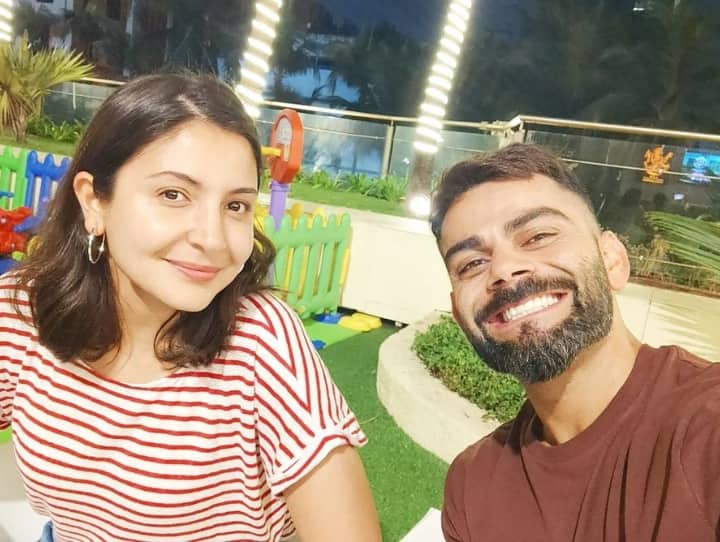 Virat Kohli Share New Pic With Wife Anushka Sharma Daughter Vamika Play Ground in his terris विराट और अनुष्का ने शेयर की अपनी ये खूबसूरत तस्वीर, पीछे दिखा बेटी का प्ले गार्डन