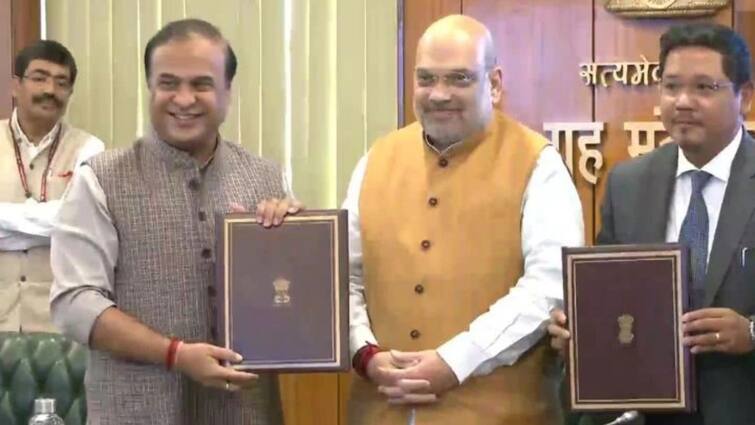 Assam Meghalaya Border Dispute MoU Signed Between Both State CM in Present of HM Amit Shah, know details Assam Meghalaya Border Dispute: সীমানা-চুক্তি অসম মেঘালয়ের, ৫০ বছরের সংঘাতের ইতি?