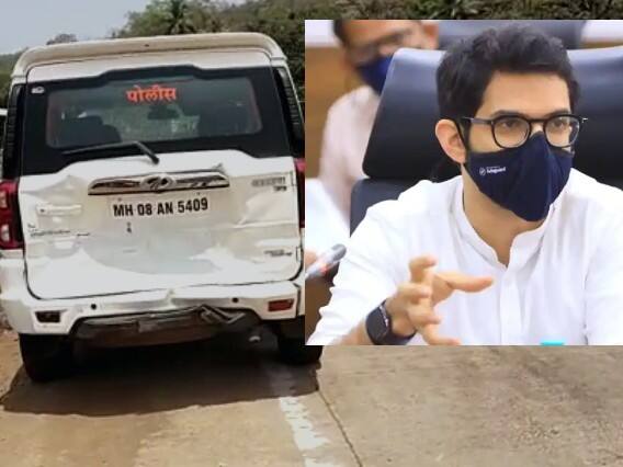 maharashtra minister aditya thackeray convoy car accident Aaditya Thackeray : आदित्य ठाकरे यांच्या ताफ्यातील गाडीला अपघात