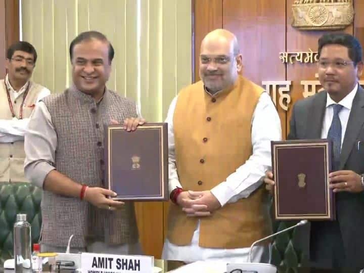Assam-Meghalaya Border Dispute: MoU Signed Between CMs Of Both States In Presence Of HM Amit Shah Assam-Meghalaya Border Dispute: MoU Signed Between CMs Of Both States In Presence Of HM Amit Shah