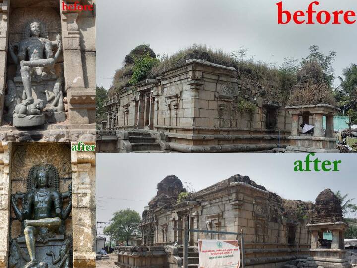 Kanchipuram volunteers rebuild ruined vickrama Chola temple in Tiruvallur திருவள்ளூரில் சிதிலமடைந்த விக்கிரம சோழன் காலத்து கோயிலை புனரமைத்த தன்னார்வலர்கள்