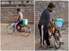 जगह ना मिलने पर साइकिल पर बेच रहा स्वादिष्ट मोमोज, मोटीवेट कर रहा वीडियो