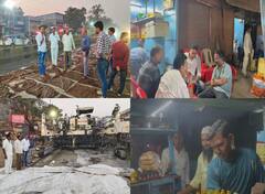 PHOTO : आमदार संदीप क्षीरसागर यांच्याकडून आधी रस्त्याची पाहणी मग अंडा भुर्जीवर ताव!